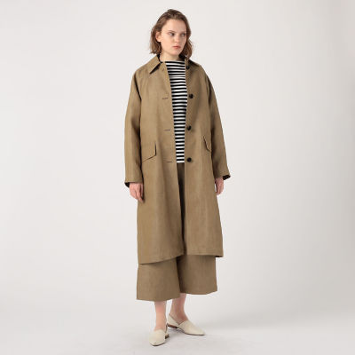 リネンオックスフォード ステンカラーコート | ファッション・服 