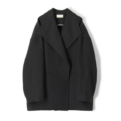 リネンオックスフォード　ウィングカラーショートコート