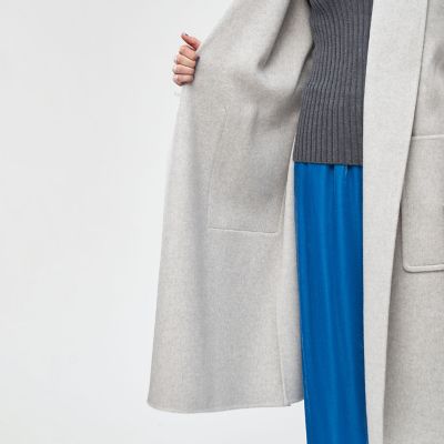 ダブルフェイスメルトンビーバー ショールカラーコート | maison