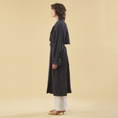 リネンレーヨンワッシャークロス　トレンチコート