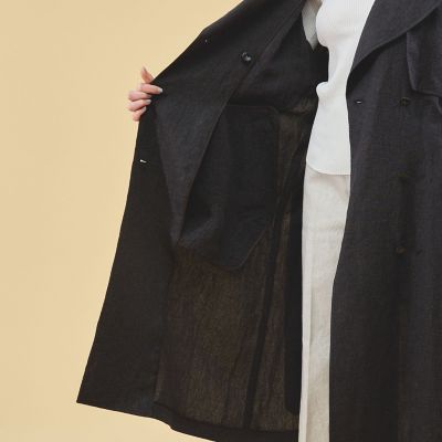 リネンレーヨンワッシャークロス　トレンチコート
