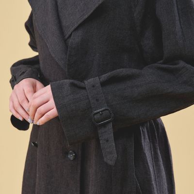 リネンレーヨンワッシャークロス　トレンチコート