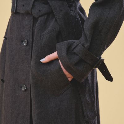 リネンレーヨンワッシャークロス　トレンチコート