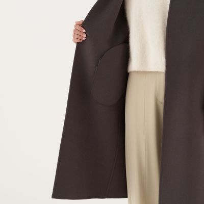 みやまま　デプレ　ダブルフェイスメルトンビーバーノーカラーコート みやまま様専用 デプレ ダブルフェイスメルトンビーバーノー