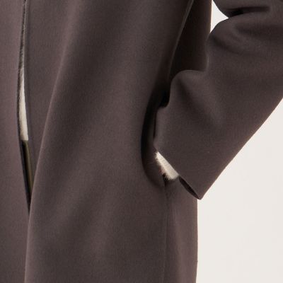 一部WEB限定】ダブルフェイスメルトンビーバー ノーカラーコート