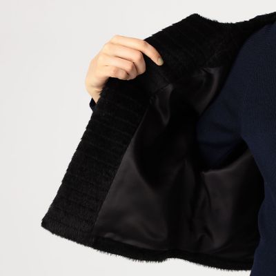アルパカウールシャギー　ショートイブニングコート