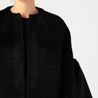 アルパカウールシャギー　ショートイブニングコート