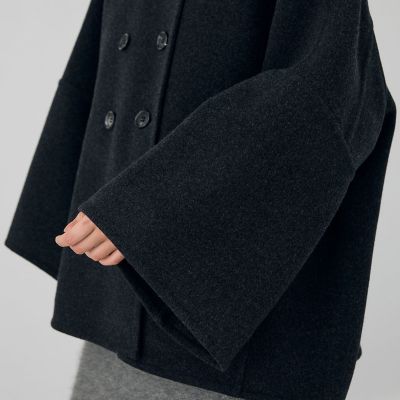 送料無料】ウールモッサ ステンカラーミディコート | maison