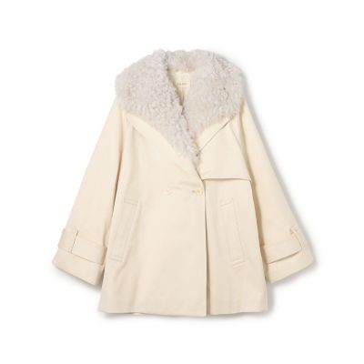 ＜maison TOMORROWLAND＞【予約商品９月中旬以降順次お届け】コットンサテン　ムートンカラーコート