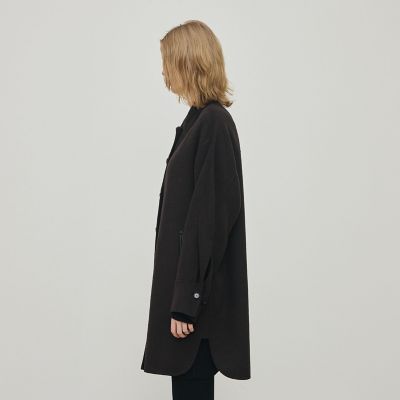 ライトダブルフェイスシャギー チンベルト付きコート | maison