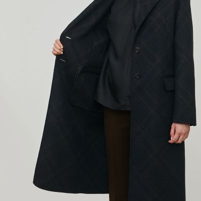 ダブルフェイスチェックジャカード チェスターコート | maison