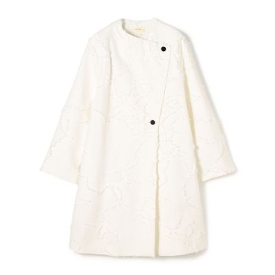 ＜maison TOMORROWLAND＞フリンジジャカード　オープンカラーコート