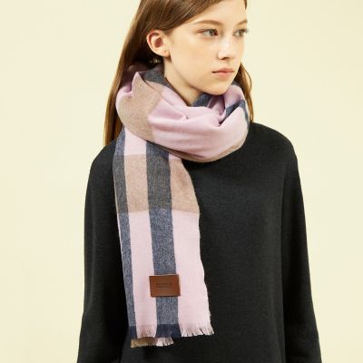 ウォッシャブルカシミヤブロックチェックストール | MACKINTOSH