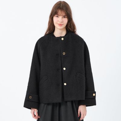 ＜MACKINTOSH PHILOSOPHY (Women)＞【ＷＥＬＢＵＲＹ　ＮＯ　ＣＯＬＬＡＲ　ＳＨＯＲＴ（ウェルベリーノーカラーショート）】ウールシャギー製