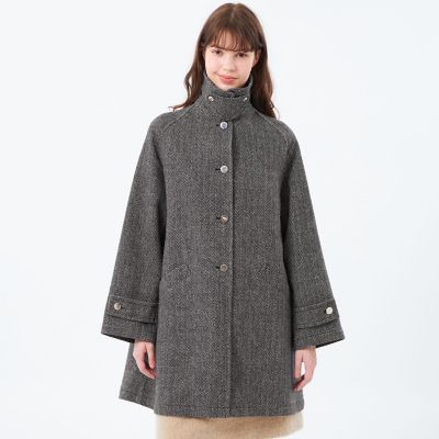 アルベロベロ ツイードコート モヘヤ混 ウール ブタさん 刺繡 アップリケ 花 WELBURY（ウェルベリー）】HEAT TWEED製 | MACKINTOSH