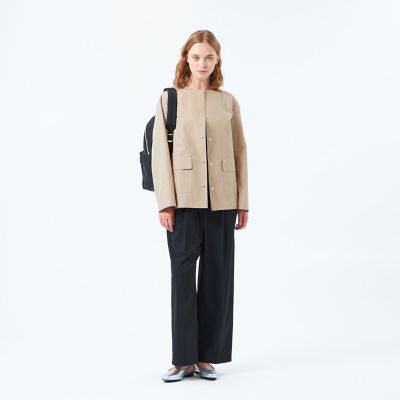 レインウェザークロスノーカラーミドルジャケット | MACKINTOSH