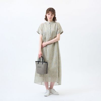 Snowblue Garden サイドギャザーワンピース