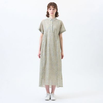 美品！マッキントッシュ フィロソフィー ワンピース Snowblue Garden サイドギャザーワンピース