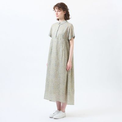 Snowblue Garden サイドギャザーワンピース