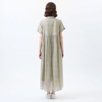 Snowblue Garden サイドギャザーワンピース