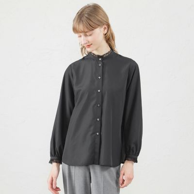 ＜MACKINTOSH PHILOSOPHY (Women)＞スタンドカラーレースブラウス