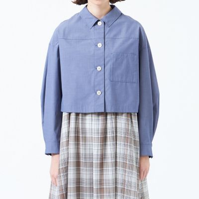 マッキントッシュフィロソフィー　コットンリネンジップアップブルゾン　洗濯可 クロップドシャツブルゾン | MACKINTOSH PHILOSOPHY (Women