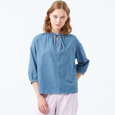 ＜MACKINTOSH PHILOSOPHY (Women)＞ライトデニムフリルカラーシャツ