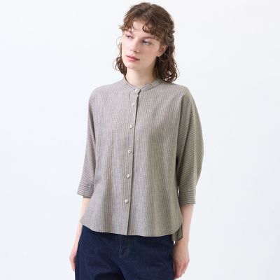 リネンミックスバンドカラーブラウス | MACKINTOSH PHILOSOPHY (Women