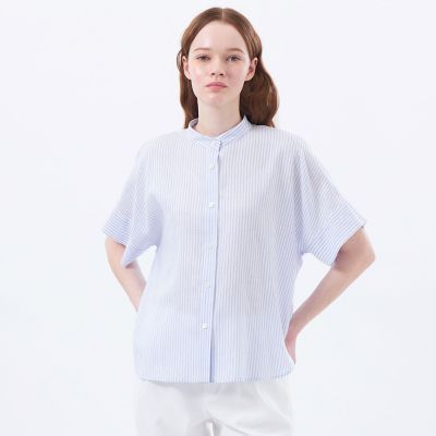 ＜MACKINTOSH PHILOSOPHY (Women)＞バンドカラーリネンミックスブラウス