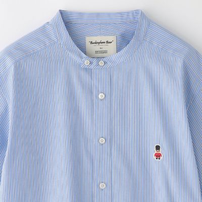 WEB＆一部店舗限定】バッキンガムベア バンドカラー半袖シャツ