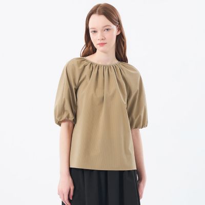 ＜MACKINTOSH PHILOSOPHY (Women)＞サマーサッカーギャザーブラウス