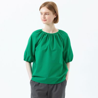 Mackintosh 【SALE】MACKINTOSH PHILOSOPHY (Women)/マッキントッシュ フィロソフィー サマーサッカーギャザーブラウス 70グリーン トップス【三越伊勢丹/公式】