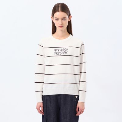 ＜MACKINTOSH PHILOSOPHY (Women)＞ライティングロゴボーダーニット