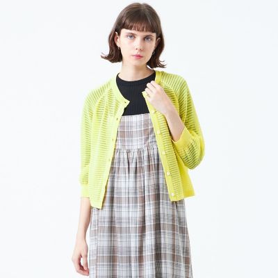 ＜MACKINTOSH PHILOSOPHY (Women)＞シアーボーダーカーディガン