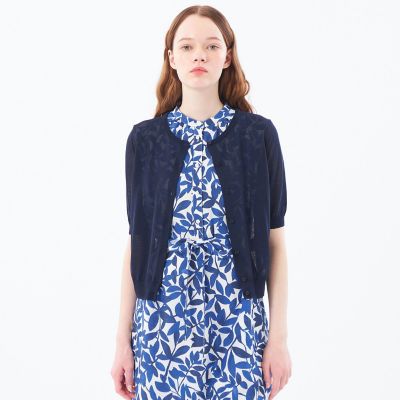 ＜MACKINTOSH PHILOSOPHY (Women)＞【Ｈｅａｖｅｎｌｙ　Ｓｈｅｅｒ　Ｋｎｉｔ】　ハーフスリーブカーディガン