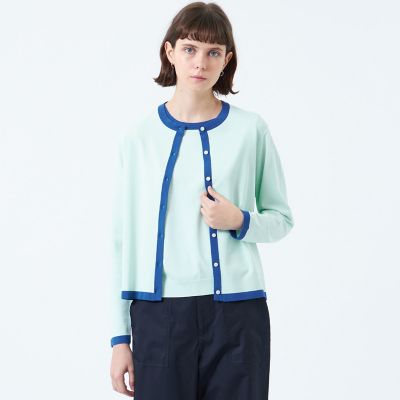 cY28 現行 MACKINTOSH PHILOSOPHY アイレットクルーネックカーディガン 長袖 カーディガン レース 透かし編み 紫 パープル クルーネック カーディガン ボタン マッキントッシュフィロソフィー 定価22,000円 MACKINTOSH PHILOSOPHY - cY28 現行 MACKINTOSH PHILOSOPHY アイレット