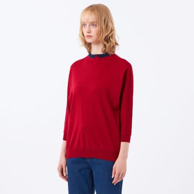 限定色✨マッキントッシュ フィロソフィー クレリックカラーニット 5分袖 未使用 Cleric Collar Knit（クレリックカラーニット