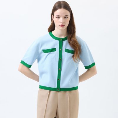 Mackintosh 【SALE】MACKINTOSH PHILOSOPHY (Women)/マッキントッシュ フィロソフィー【ROYTON(ロイトン)】ハーフニットカーディガン 20ライトブルー トップス【三越伊勢丹/公式】