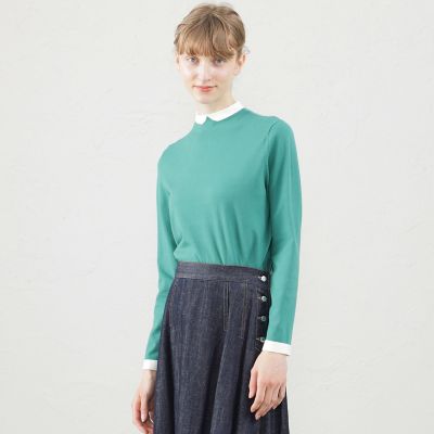 ＜MACKINTOSH PHILOSOPHY (Women)＞Ｃｌｅｒｉｃ　Ｃｏｌｌａｒ　Ｋｎｉｔロングスリーブ
