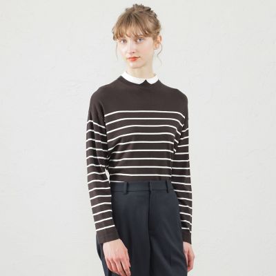 ＜MACKINTOSH PHILOSOPHY (Women)＞Ｃｌｅｒｉｃ　Ｃｏｌｌａｒ　Ｋｎｉｔ　ワイドフィット
