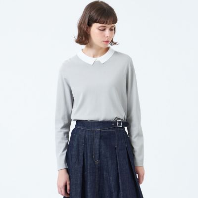 ＜MACKINTOSH PHILOSOPHY (Women)＞【Ｂｉｃｏｌｏｒ　Ｋｎｉｔ　Ｐｏｌｏ（バイカラーニットポロ）】