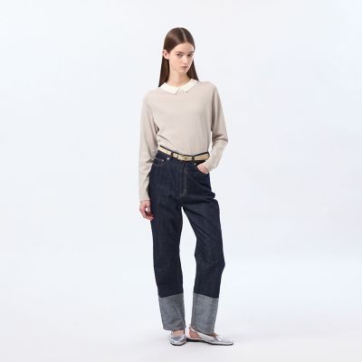 Bicolor Knit Polo（バイカラーニットポロ）】ロング