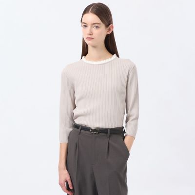 ＜MACKINTOSH PHILOSOPHY (Women)＞フリルカラーリブニット