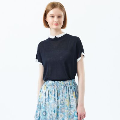 ＜MACKINTOSH PHILOSOPHY (Women)＞Ｃｌｅｒｉｃ　Ｃｏｌｌａｒ　Ｋｎｉｔ　シアードルマン