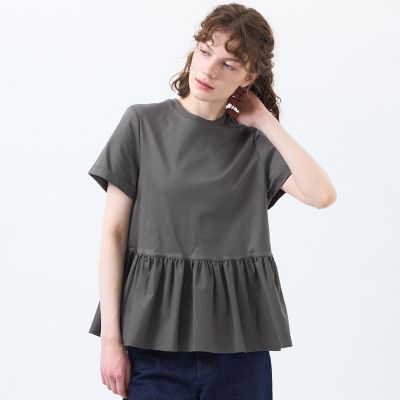 Mackintosh 【SALE】MACKINTOSH PHILOSOPHY (Women)/マッキントッシュ フィロソフィー ペプラムコンビカットソー 08チャコールグレー トップス【三越伊勢丹/公式】