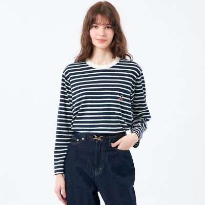 ＜MACKINTOSH PHILOSOPHY (Women)＞バッキンガムベア　ボーダーポケットロンＴ