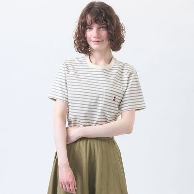 ＜MACKINTOSH PHILOSOPHY (Women)＞バッキンガムベア　バスクボーダーポケＴシャツ
