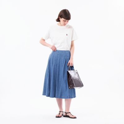 バッキンガムベア 刺繍ワッペン 半袖ニット ライトブルー マッキントッシュ WEB＆一部店舗限定】バッキンガムベア ワッペンTシャツ