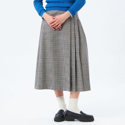 ＜MACKINTOSH PHILOSOPHY (Women)＞サイドプリーツチェックツイードスカート