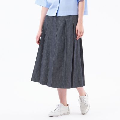 Mackintosh MACKINTOSH PHILOSOPHY (Women)/マッキントッシュ フィロソフィー ライトオンスデニムプリーツスカート 29ネイビー 【三越伊勢丹/公式】